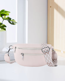 Sac bandoulière zippé avec bretelles contrastées