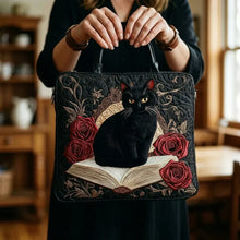 Sac Femme avec chat noir et livres – Deux Tailles