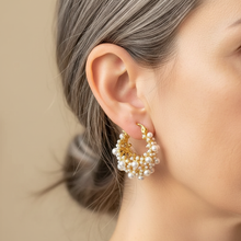Boucles d'Oreilles Vintage en Or et Perles
