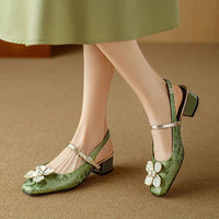 Genine - Escarpins slingback femme à talon bloc