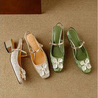 Genine - Escarpins slingback femme à talon bloc