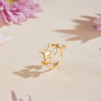 Bague Feuille Dorée
