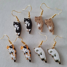 Boucles d'oreilles pendantes en forme de chats