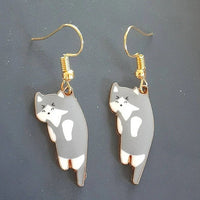 Boucles d'oreilles pendantes en forme de chats