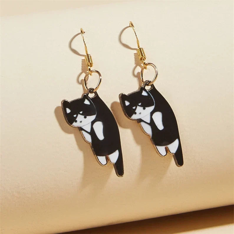 Boucles d'oreilles pendantes en forme de chats