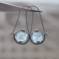 Boucles d'oreilles vintage avec cristaux océaniques