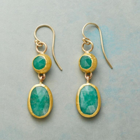 Boucles d'oreilles en turquoise dorée