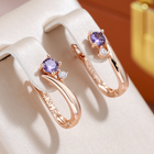 Boucles d'Oreilles Élégantes avec Zirconias Violettes