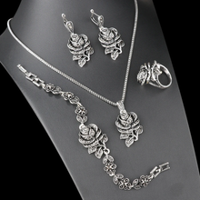 Élégant ensemble en argent avec zircon
