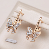 Boucles d'oreilles papillon brillantes