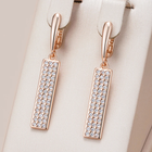 Boucles d'oreilles rectangulaires élégantes et brillantes