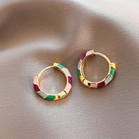 Boucles d'oreilles dorées chic en émail