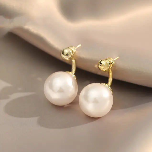 Boucles d'oreilles avec perles dorées