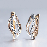 Boucles d'oreilles élégantes en or et en argent