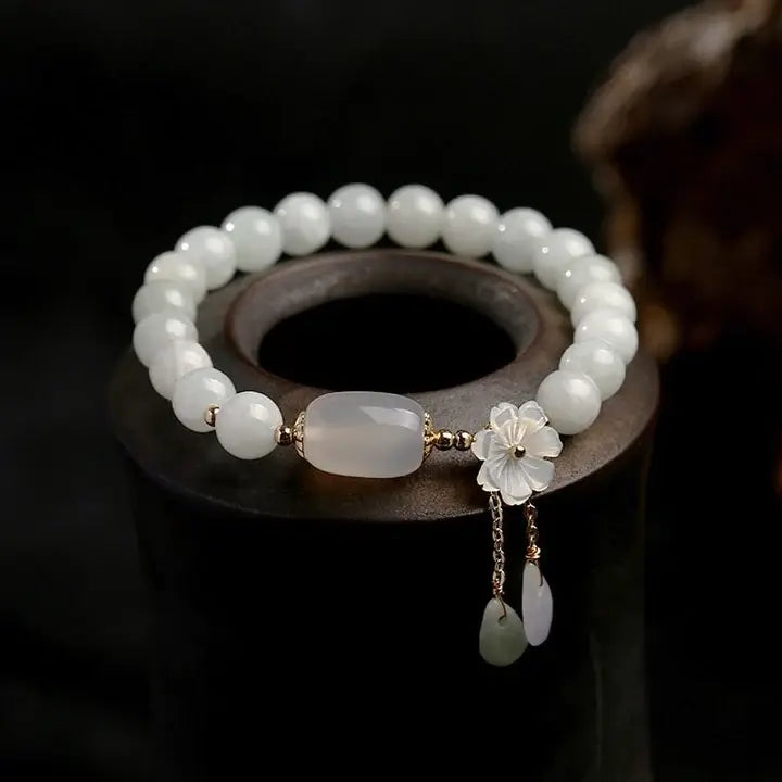 Bracelet en aquamarine avec perles