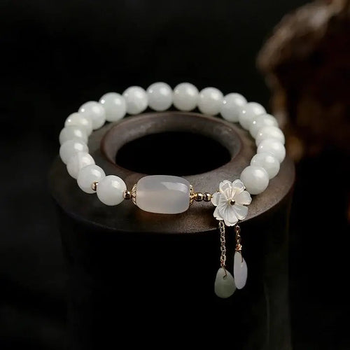 Bracelet en aquamarine avec perles