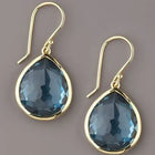Boucles d'oreilles en cristal bleu en forme de goutte