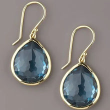 Boucles d'oreilles en cristal bleu en forme de goutte