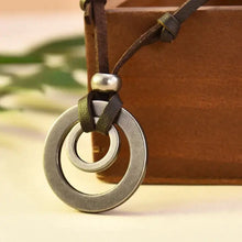 Collier en cuir style vintage plaqué argent