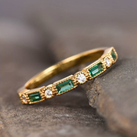 Bague Vintage avec Zircon et Diamants