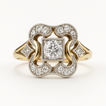 Bague Vintage en Zirconium Doré