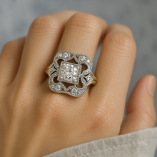 Bague Vintage en Zirconium Doré