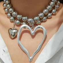 Ensemble de 2 Colliers avec Perles en Forme de Cœur