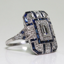 Bague Vintage Argentée avec Éclat Bleu