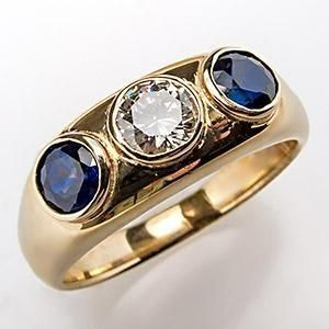 Bague avec zircon et cristal bleu
