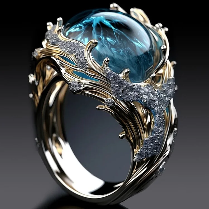 Bague Vintage Océan Cristal
