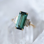 Bague vintage en cristal cubique turquoise