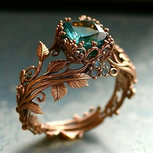 Bague de la Nature avec Cristal Vert