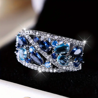 Bague en Argent Vintage avec Éclat Bleu