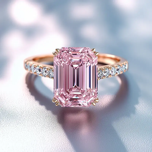 Bague avec Cristal Rose Rêveur
