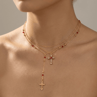 COLLIER CROIX DE DIAMANT ET COULEURS
