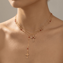 COLLIER CROIX DE DIAMANT ET COULEURS