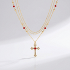 COLLIER CROIX DE DIAMANT ET COULEURS