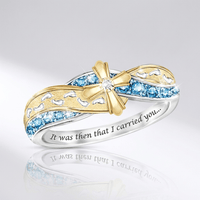BAGUE DE MAMAN FAITE À LA MAIN AVEC ZIRCON ET ARGENT DÉTAILLÉ