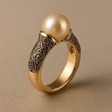 Bague Vintage en Perle Dorée