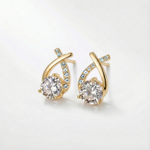 Boucles D'oreilles En Or Avec Croix Et Zirconiums