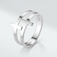 BAGUE EN ARGENT DOUBLE CROIX GRACE