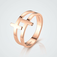 BAGUE EN ARGENT DOUBLE CROIX GRACE