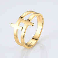 BAGUE EN ARGENT DOUBLE CROIX GRACE
