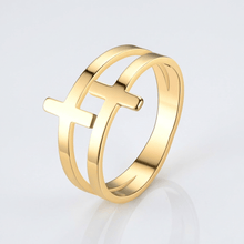 BAGUE EN ARGENT DOUBLE CROIX GRACE