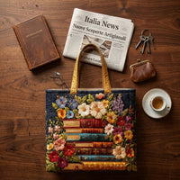 Sac matelassé imprimé floral et livres – Pour les Amoureux des Livres