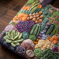 Sac Floral Matelassé Jardin de Succulentes – Deux Tailles