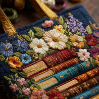 Sac matelassé imprimé floral et livres – Pour les Amoureux des Livres