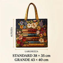 Sac matelassé imprimé floral et livres – Pour les Amoureux des Livres
