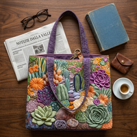 Sac Floral Matelassé Jardin de Succulentes – Deux Tailles