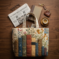 Sac matelassé livres et fleurs – Pour les Amoureux des Livres